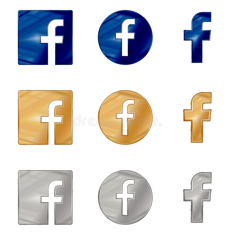 Listowa F ikona Ogólnospołeczna medialna ikona Facebook ikona ilustracja wektor Listowa F ikona Ogólnospołeczna medialna ikona Facebook ikona ilustracja wektor