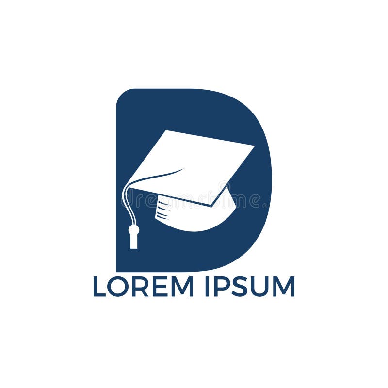 Listowego d edukacji logo wektorowy ilustracyjny szablon. Skalowanie nakrętka z listowy d logo pojęcia wektorową ilustracją