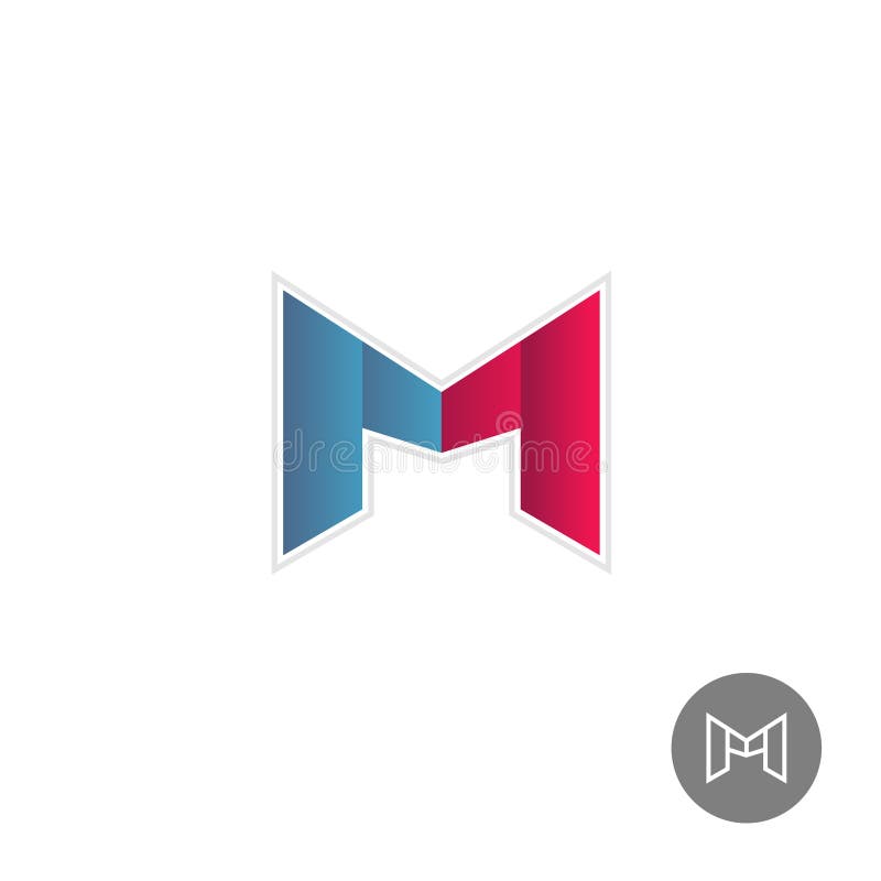 Listowy M faborków kolorowy logo royalty ilustracja