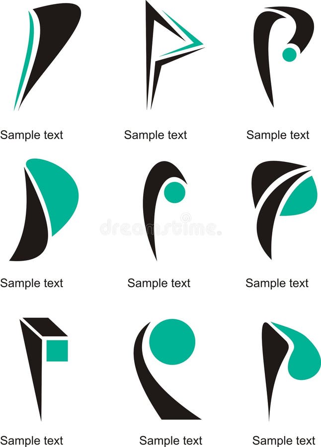 Listowy P logo ilustracji Listowy P logo ilustracji