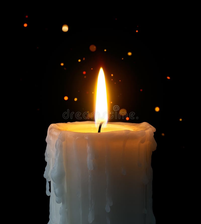 Lit Candle on Black Background Stock Photo - Image of single, dark ...