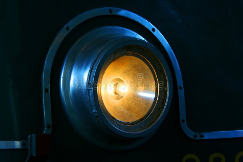 Lit Headlight of a Train Stock Photo Image of trains