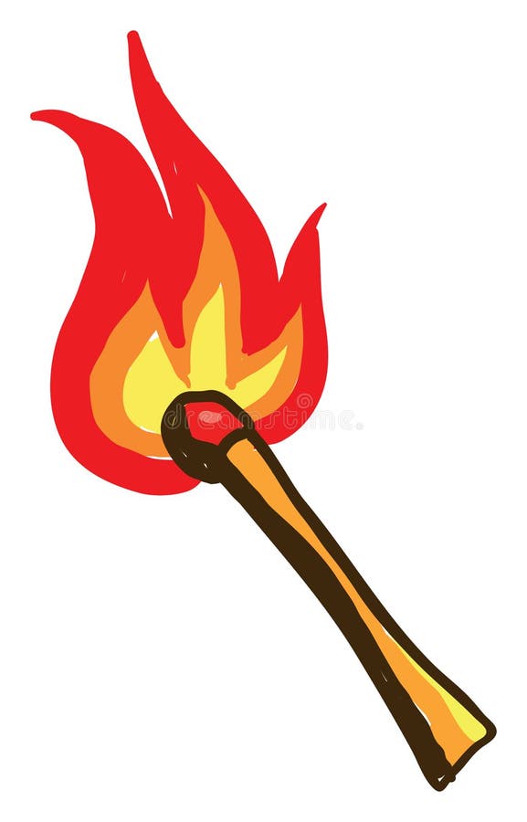 Lit Match, Illustration, Vector Stock Vector Illustration of object