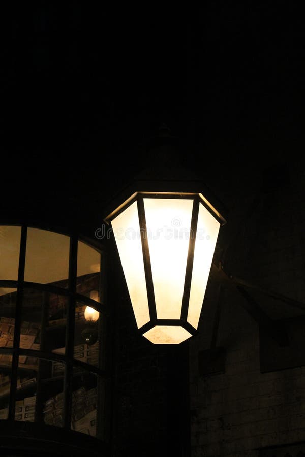 Lit Outdoor Lamp Stock Image Image Of Studios Outdoor
