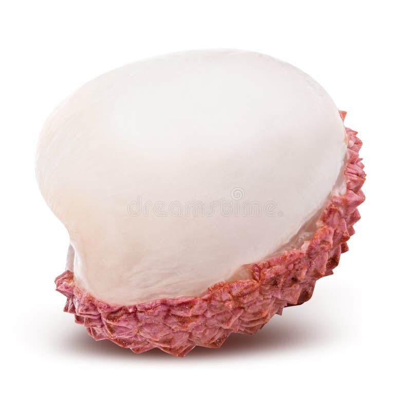 Litchi dolce fresco isolato su fondo bianco con il percorso di ritaglio
