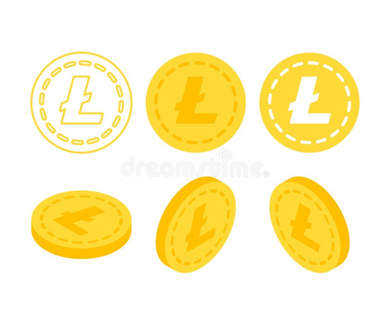 Litecoin 3d vlak isometrisch geld vector illustratie Litecoin 3d vlak isometrisch geld vector illustratie
