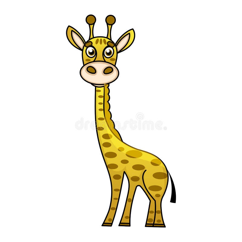 Liten giraff för gullig design för tecknad film moderiktig med stängda ögon vektor illustrationer Liten giraff för gullig design för tecknad film moderiktig med stängda ögon vektor illustrationer
