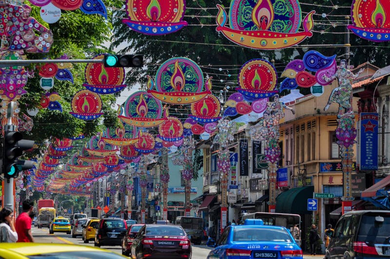 Liten Indien Deepavali festival royaltyfri bild Liten Indien Deepavali festival royaltyfri bild