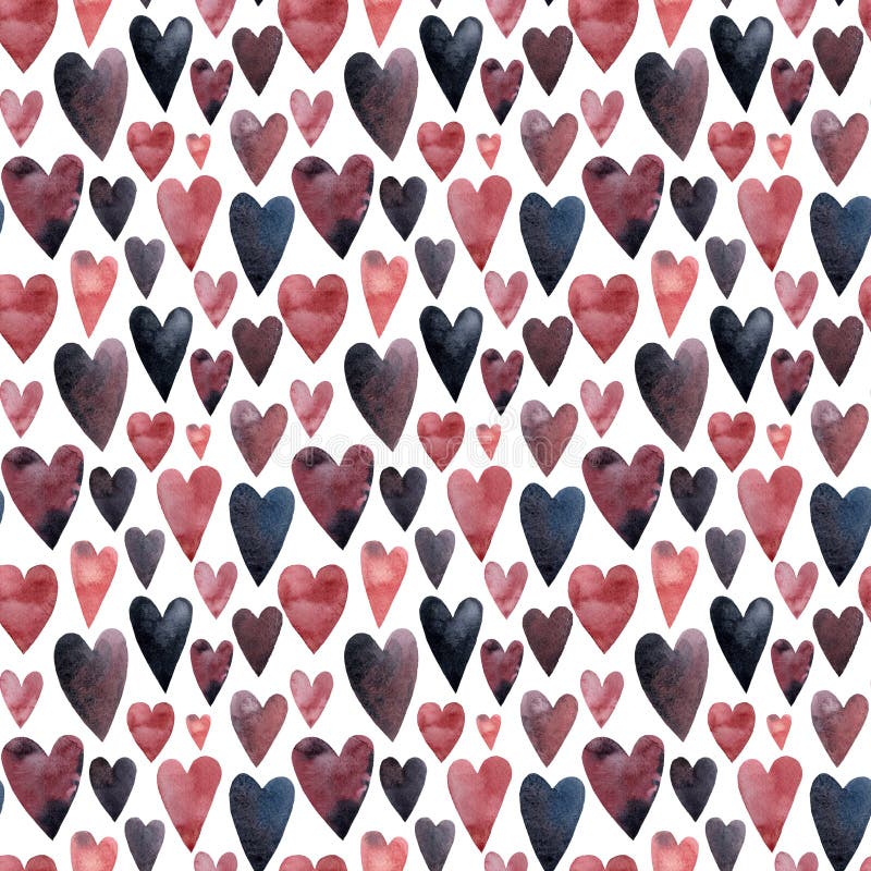 Liten rosa purpurfärgad och blå hjärtavattenfärg royaltyfri illustrationer Liten rosa purpurfärgad och blå hjärtavattenfärg royaltyfri illustrationer