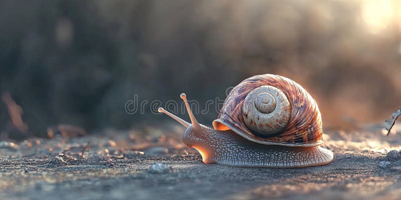 Liten snail på dekorgolv CloseUp for Nature Photogratography vektor illustrationer