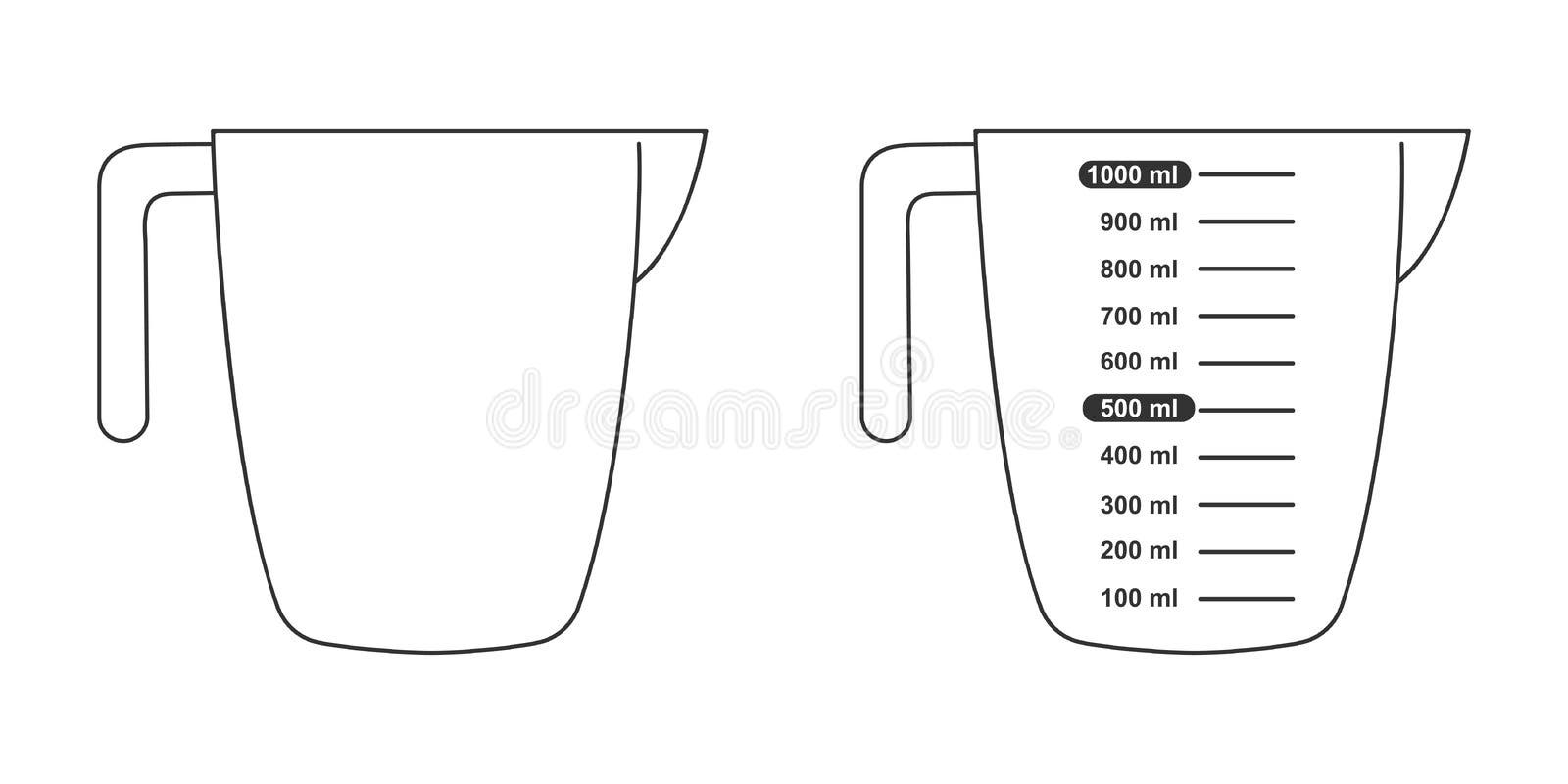 Scale 450 Ml Liquid Volume. Measuring Cup or Jug To Preparing
