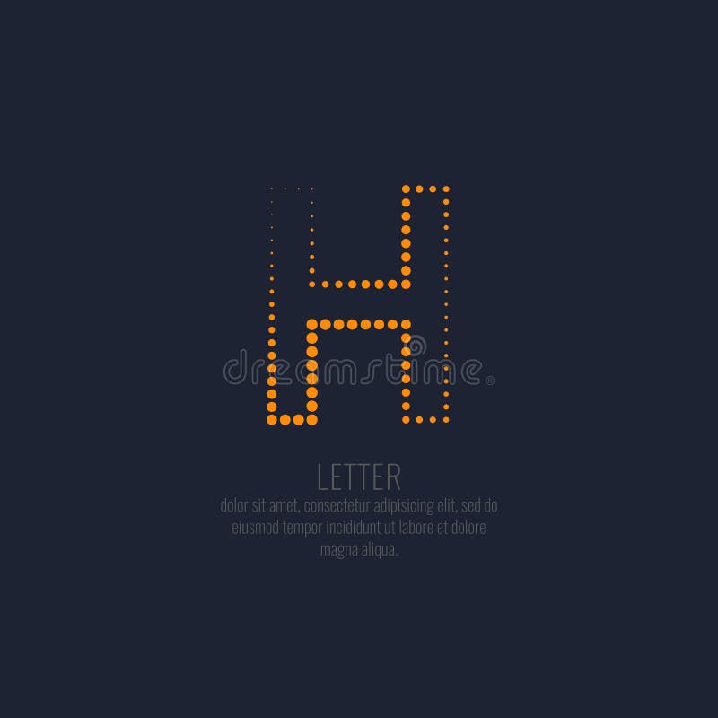 Litera punctată modernă h din alfabetul latin. vector illustration