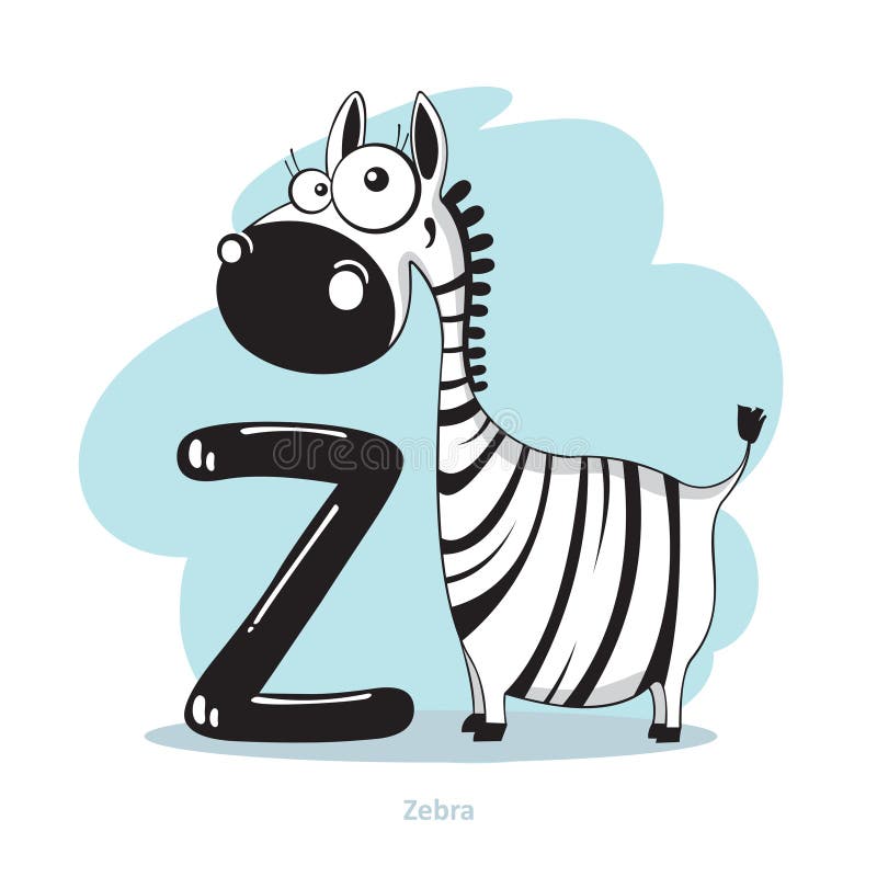 Litera z cu zebră haioasă stock illustration