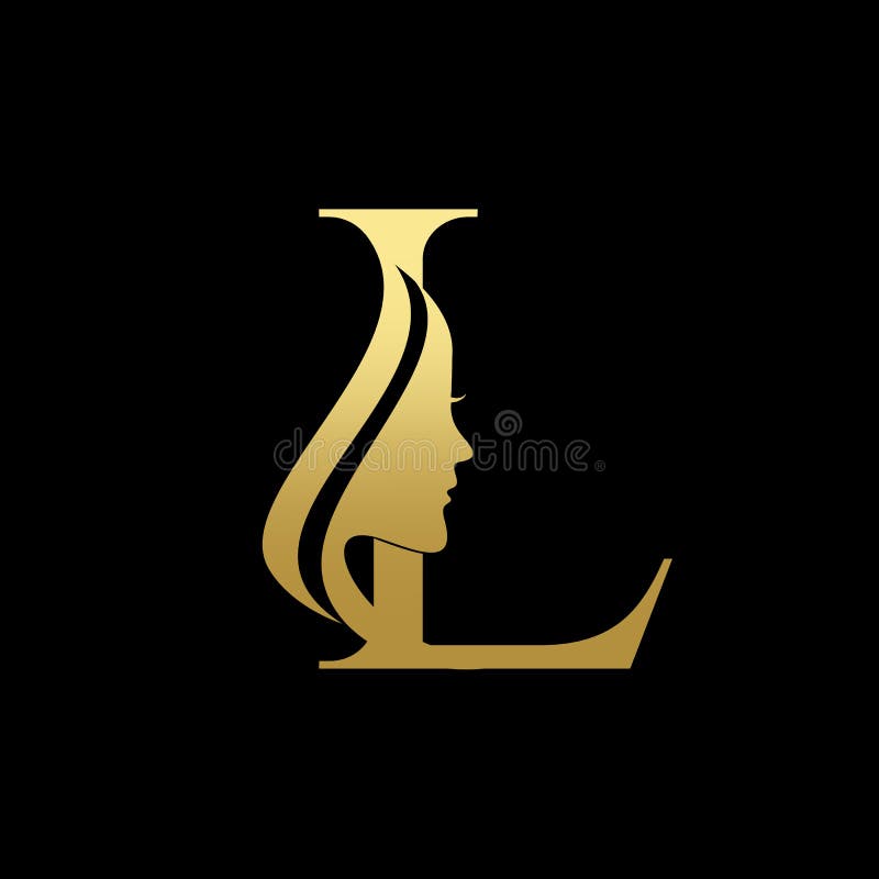 Literowy wektor projektowania logo twarzy kobiet pięknych ilustracji