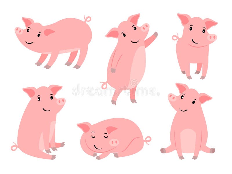 Litet piggy tecken Rolig rosa svinpojke för tecknad film som isoleras på den vita gulliga spädgrisen för julvektorillustration royaltyfri illustrationer Litet piggy tecken Rolig rosa svinpojke för tecknad film som isoleras på den vita gulliga spädgrisen för julvektorillustration royaltyfri illustrationer