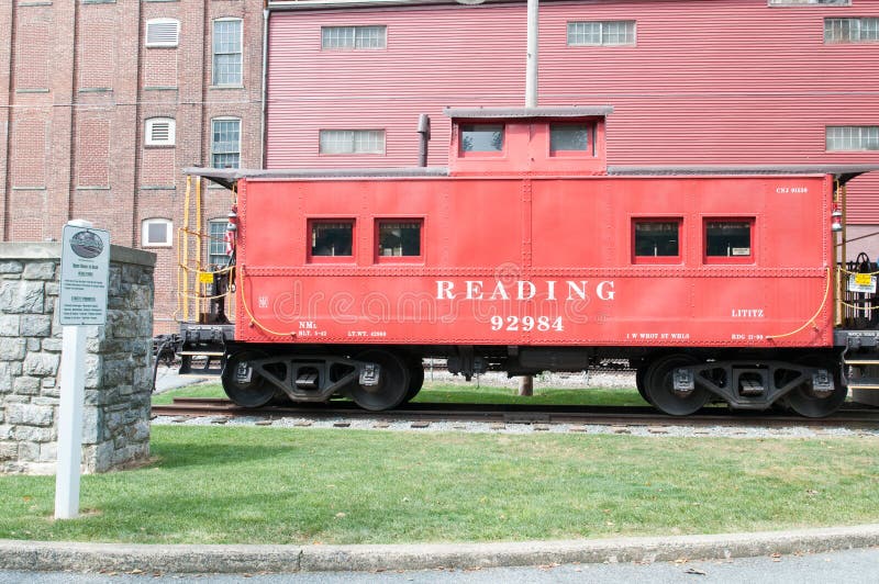 LITITZ, PA - AUGUST 30: Reading Caboose at Old Lititz Railroad Train Station on August 30, 2014