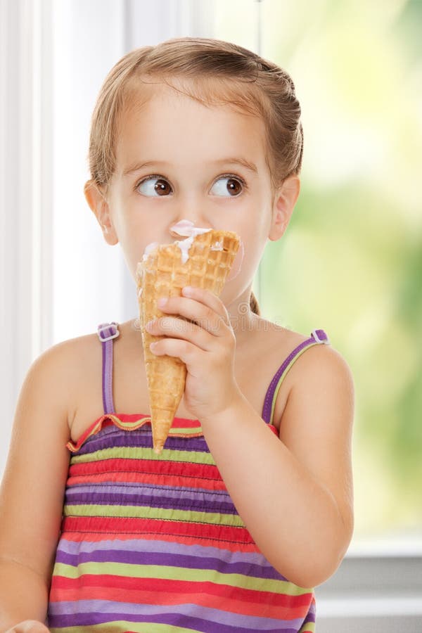 Litle girl with ice cream