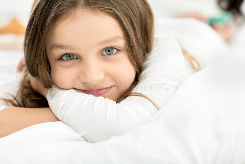 Little Girl Lying Bedroom