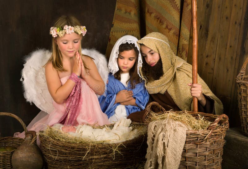 Nativity scene alive stock photo. Image of baby, mary 11785684