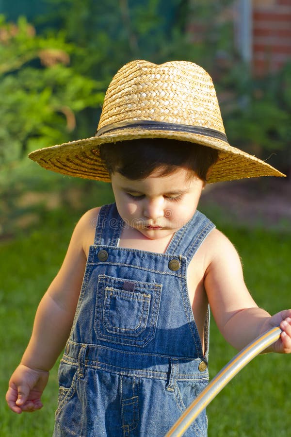 Little baby boy gardener stock photo. Image of cute, american - 20840432