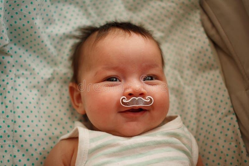 Little baby with moustache stock image. Image of face 66875841