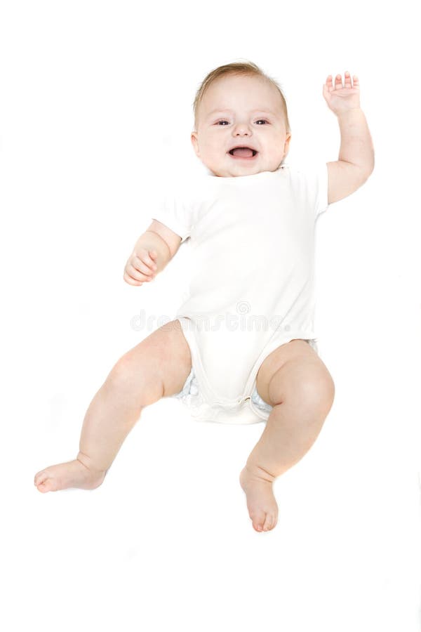 Little baby on a white background