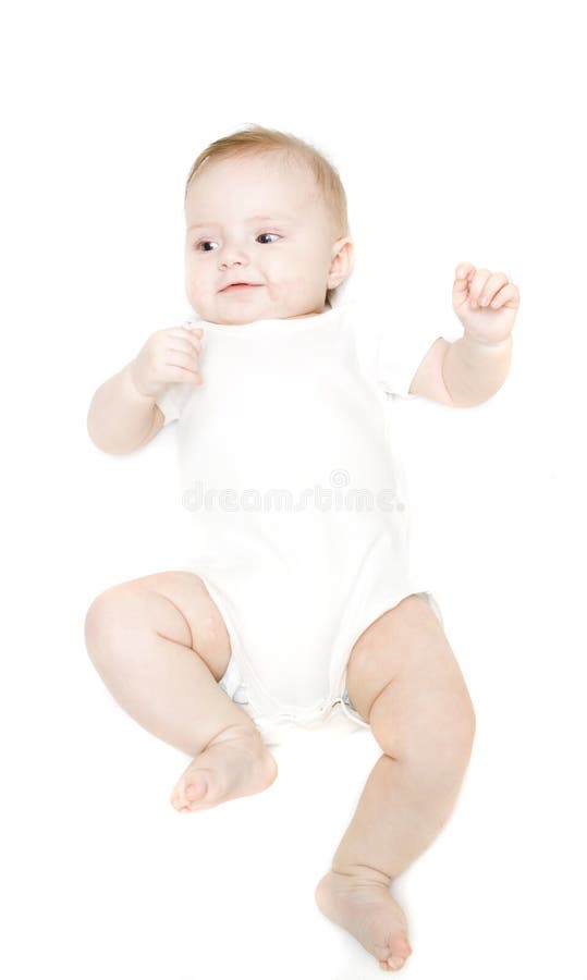 Little baby on a white background