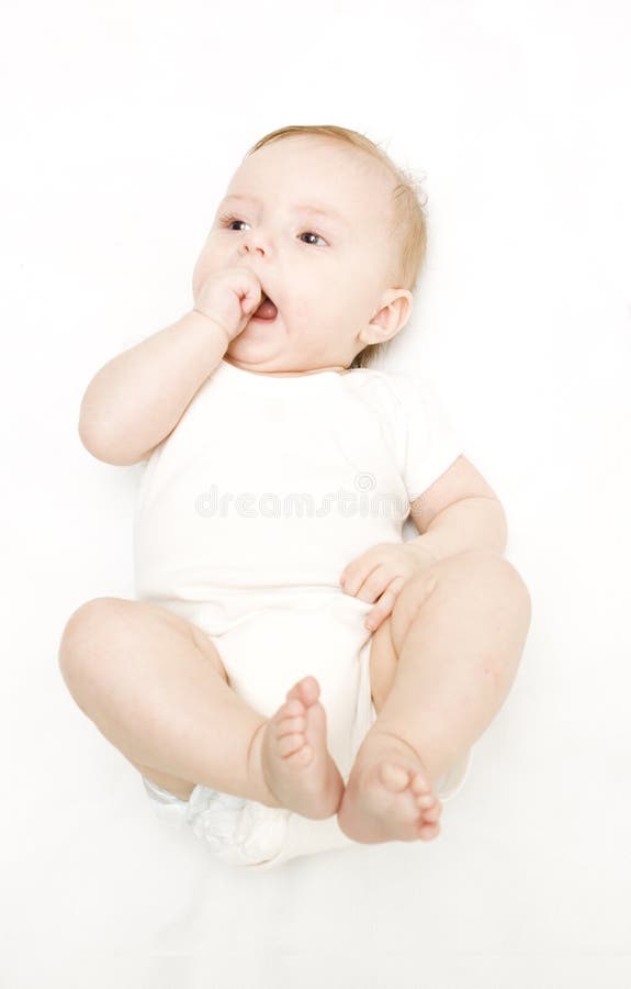 Little baby on a white background