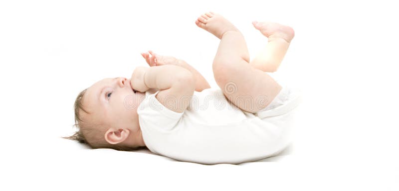 Little baby on a white background