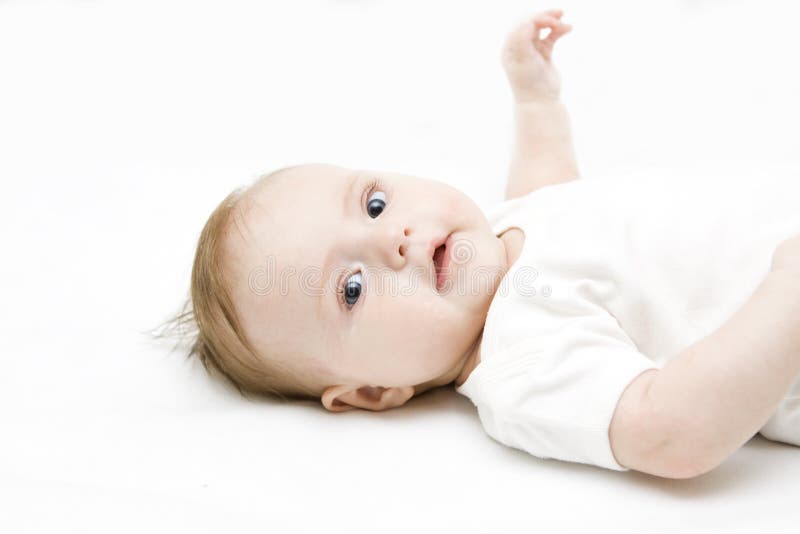 Little baby on a white background