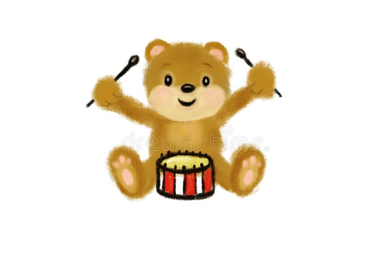 Медведь играющий на балалайке рисунок
