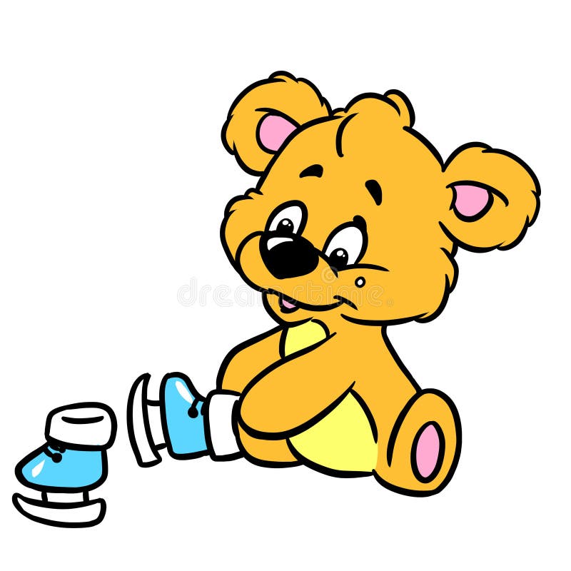 Little Bear Basketball Talisman Character Stock Illustration