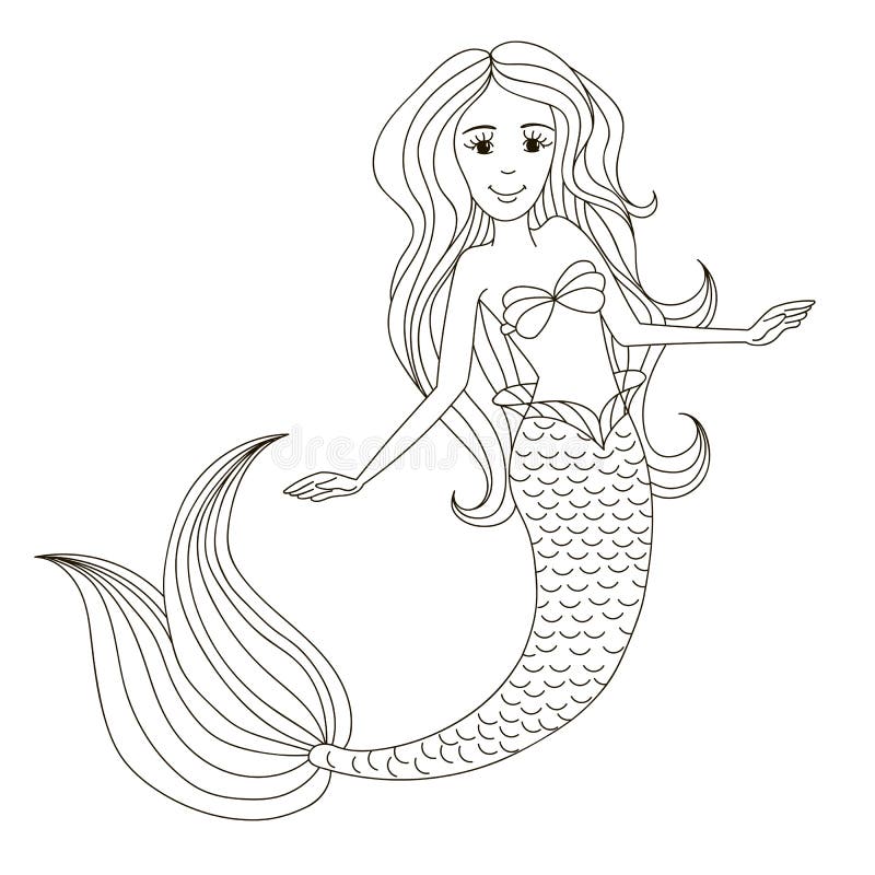 Download Little beautiful mermaid. stock vector. Illustration of ...