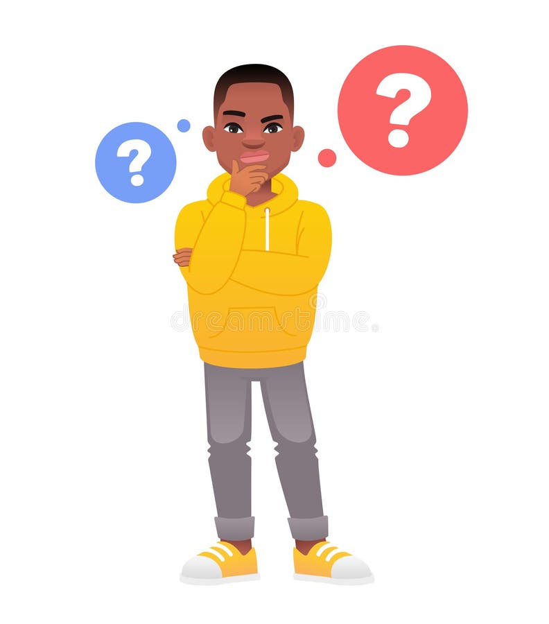 Black Kid Thinking Stock Illustrations 631 Black Kid Thinking Stock