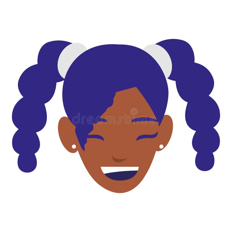 Little Black Girl Head Character Stock Vector - Illustration of ...