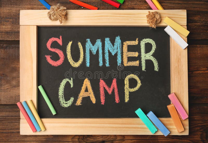 Summer Camp Chalk Board. Summer Camp Chalk drawing. Слово camp