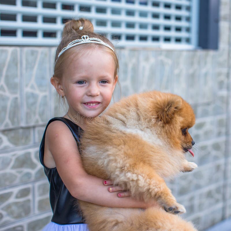 164 Little Blond Girl Her Pet Dog Outdoors Stock Photos - Free ...