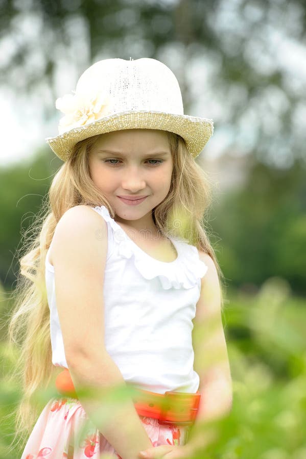 Little Blonde Girl Wearing a Hat Stock Photo Image of blonde, looks 26085130