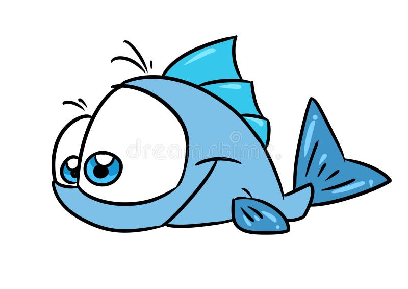 Little Blue Fish Big Eyes Animal Illustration Cartoon Character Isolated  Stock Illustration - Illustration of large, character: 242297739