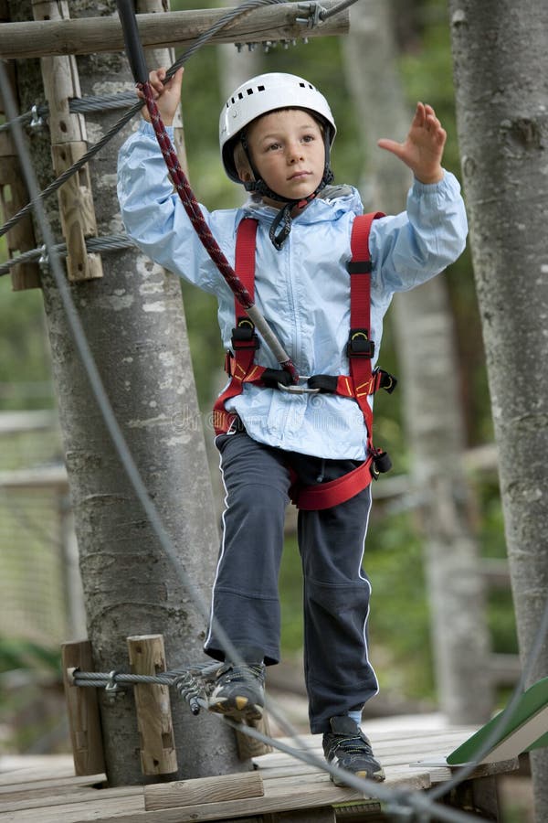 Little boy in adventure park