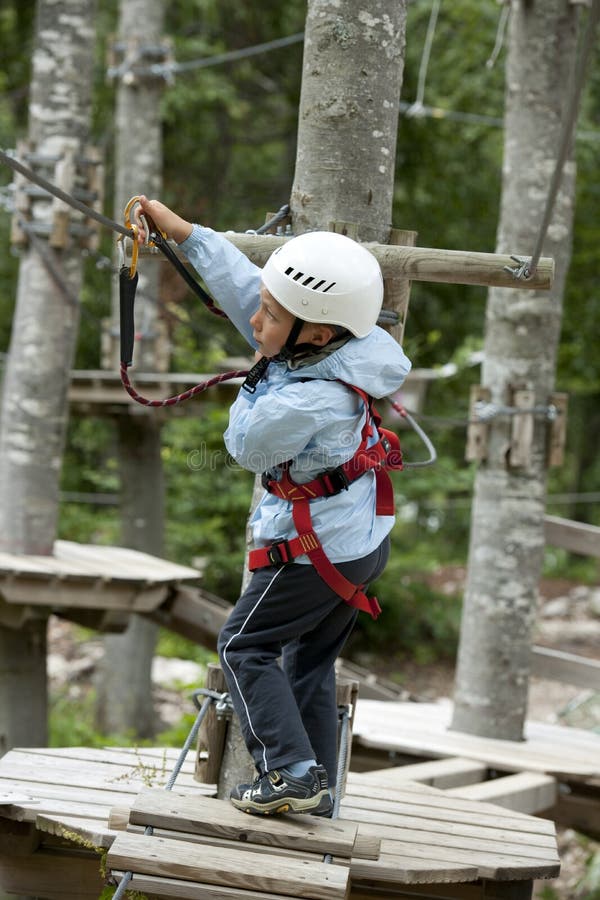 Little boy in adventure park