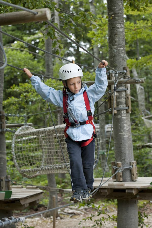 Little boy in adventure park