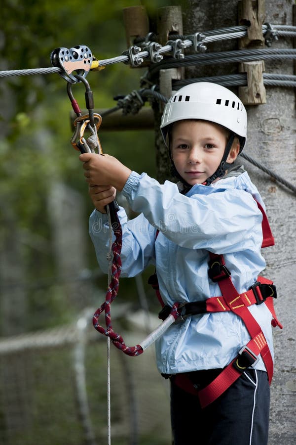 Little boy in adventure park