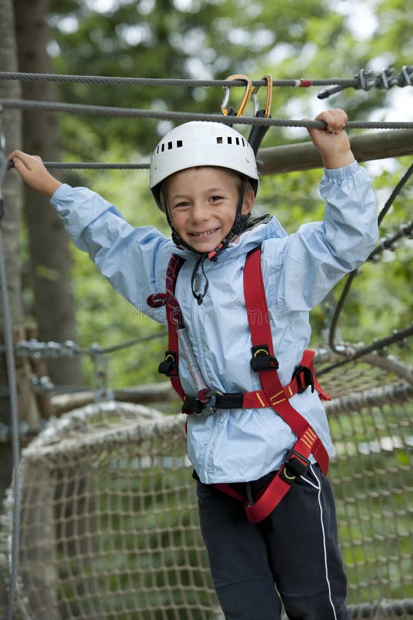 Little boy in adventure park