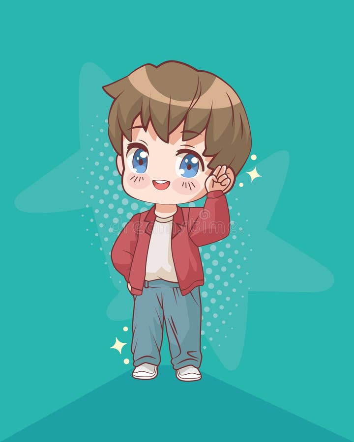 Little boy anime posing stock vector. Illustration of character 274249675