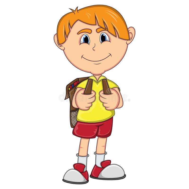 Little Boy With Backpack Cartoon Stock Vector ...