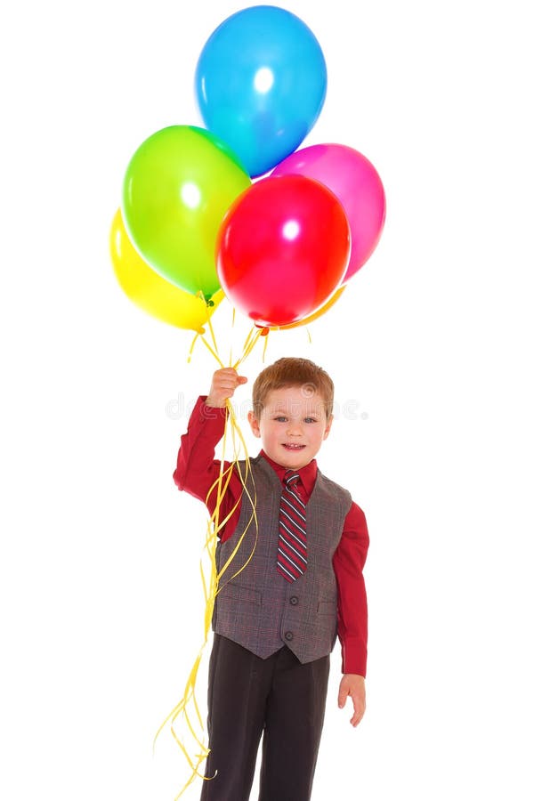 Little boy with balloons.