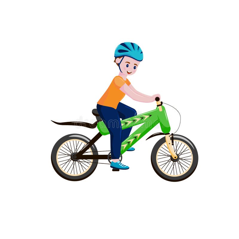 Little boy on a bicycle. stock vector. Illustration of isolated - 218285334