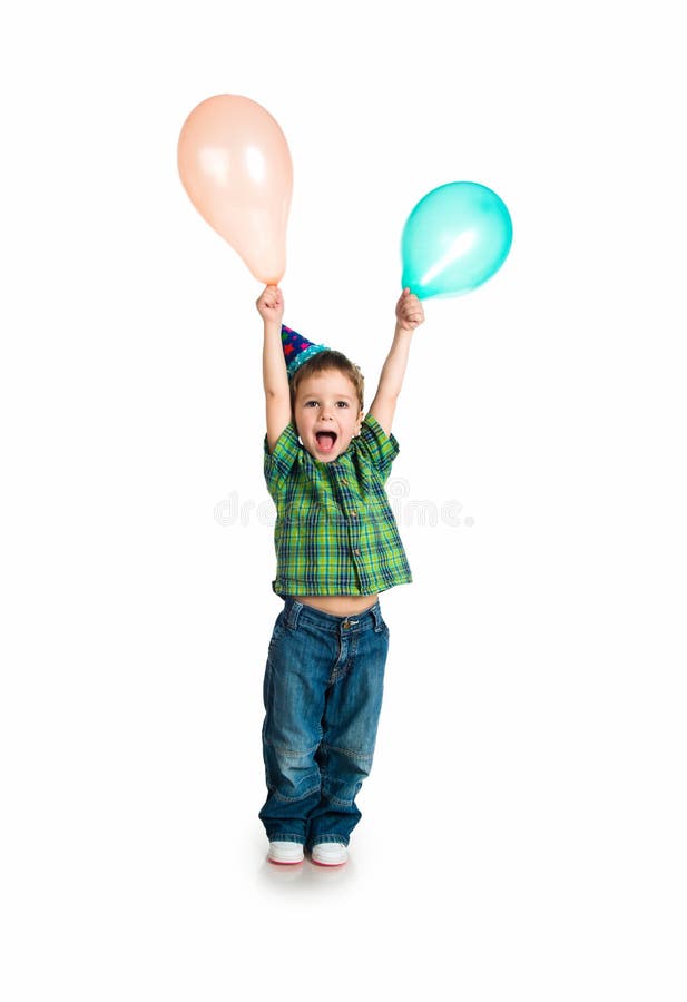 Little boy in birthday cap