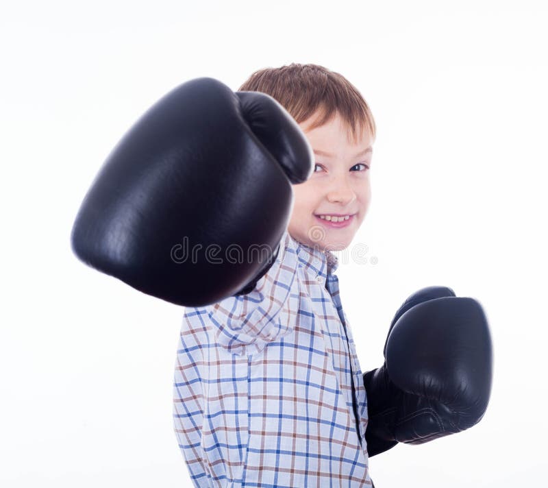 Little boy boxer. stock photo. Image of fight, glove 24057108